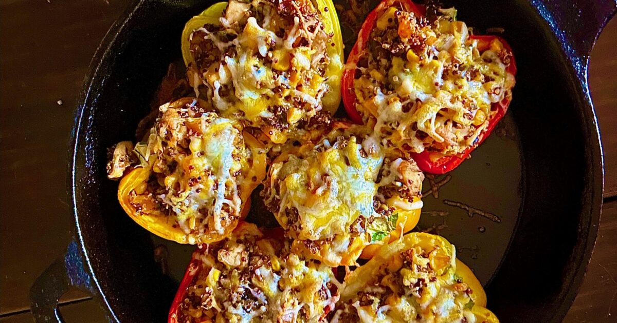 Chicken and Quinoa Stuffed Bell Peppers - Chews Wisely Alabama